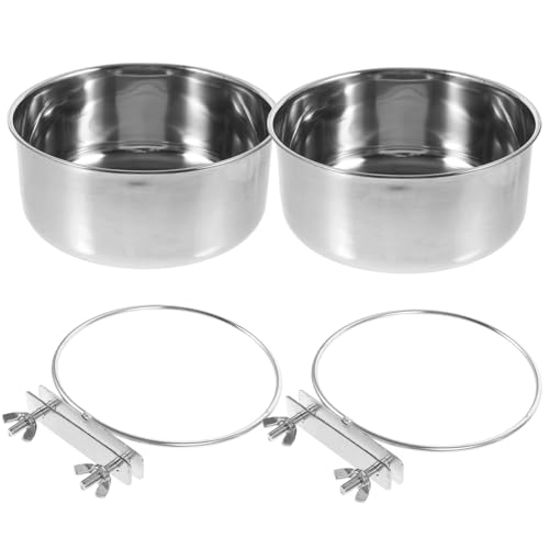 Hohopeti 2 Stück Edelstahl Vogelkäfig Futterspender Robuster Futter Wassernapf für Kleine Vögel und Papageien Einfach zu Montierender Futterhalter mit Schraubbefestigung Vielseitig für Hohopeti 2 Stück Edelstahl Vogelkäfig Futterspender Robuster Futter Wassernapf für Kleine Vögel und Papageien Einfach zu Montierender Futterhalter mit Schraubbefestigung Vielseitig für von Hohopeti
