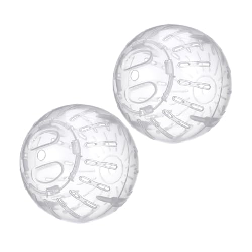 Hohopeti 2 Stück Hamster Laufkugel Transparent Mini Joggingball mit Ständer für Meerschweinchen Rennmaus und Kleine Nager Vielseitiges für Fitness und Unterhaltung von Hohopeti