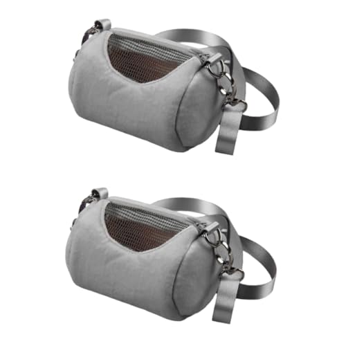 Hohopeti 2 Stück Hamster-Tragetasche Für Unterwegs Tragbare Haustiertasche Netzbelüftung Bequem Und Sicher Für Outdoor-Abenteuer Grau von Hohopeti