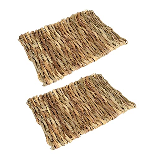 Hohopeti 2 Stück Pet Mat aus Essbarem Gras für Kleintiere Wie Meerschweinchen und Kaninchen als Kau Füttern Käfigen von Hohopeti