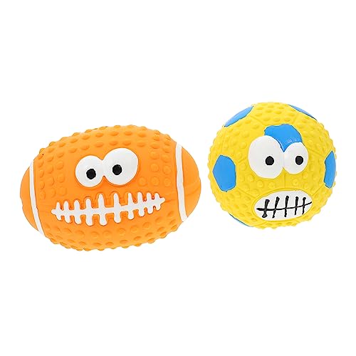 Hohopeti Hundespielzeug zum Kauen Pet Sulies Interaktives Quietschspielzeug 2 STK Kauball für Hunde Tragbares Welpenspielzeug Welpenzubehör Hohopeti Hundespielzeug zum Kauen Pet Sulies Interaktives Quietschspielzeug 2 STK Kauball für Hunde Tragbares Welpenspielzeug Welpenzubehör von Hohopeti