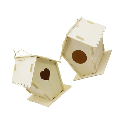 Hohopeti 2 Stück Teiliges DIY Vogelhaus aus Massivem Holz Praktischer Nistkasten zum Aufhängen Wetterfeste Vogelhaus Deko für Garten für Kleine Vögel und Haustiere Natürliche Holzornamente Hohopeti 2 Stück Teiliges DIY Vogelhaus aus Massivem Holz Praktischer Nistkasten zum Aufhängen Wetterfeste Vogelhaus Deko für Garten für Kleine Vögel und Haustiere Natürliche Holzornamente von Hohopeti