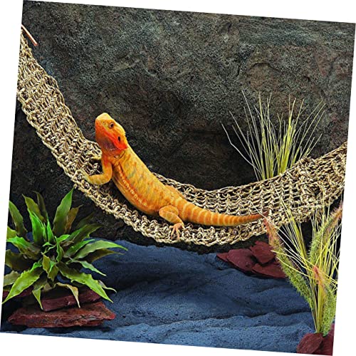Hohopeti 2 Stück Teiliges Seagrass Hängematten für Bartagamen und Reptilien Handgewebte Kletter und Ruheplätze Langlebige Pet Seagrass Cushions für Terrarien Leicht zu Reinigen und von Hohopeti