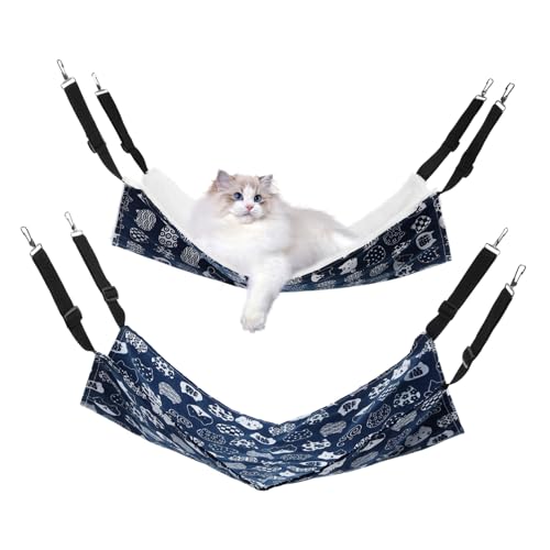 Hohopeti 2 Stück Verstellbare Katzenhängematte Wendbares Katzenbett für Käfig Weiches Bequemes Hängendes Katzenbett mit Stilvollen Mustern für Entspannung und Spiel Hohopeti 2 Stück Verstellbare Katzenhängematte Wendbares Katzenbett für Käfig Weiches Bequemes Hängendes Katzenbett mit Stilvollen Mustern für Entspannung und Spiel von Hohopeti