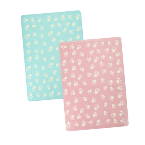 Hohopeti 2 Stück rutschfeste wasserdichte Pet Floor Mat als Unterlage für Katzen Hundenäpfe Futtermatte mit Spritzschutz rutschfeste Futterunterlage für Haustiere Zufällige Farbe von Hohopeti