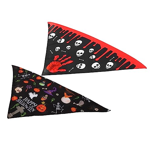 Hohopeti Halloween Hund 2PCS Dreieck Handtücher Waschbar Hund Bandanas Halstuch Lätzchen Pet Supplies von Hohopeti