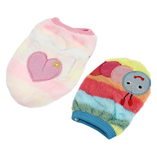 Hohopeti 2stücke Niedliche Tierkleidung Für Hunde Und Katzen Warmes Outfit Für Herbst Winter Für Kleine Haustiere Wie Kaninchen Und Chihuahuas Aus Hochwertigem Korallenvlies Gefertigt von Hohopeti