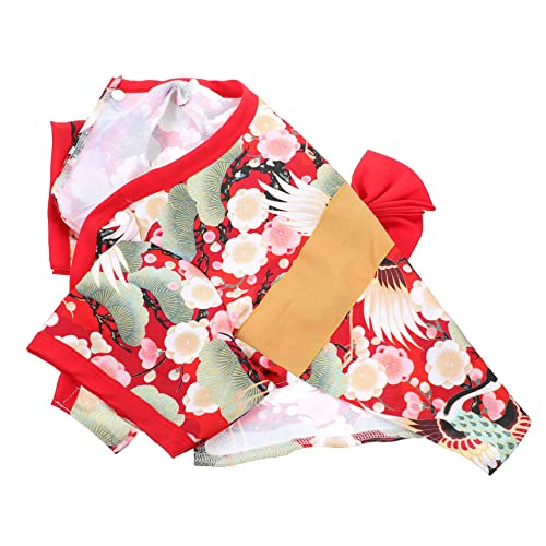 Hohopeti 2 STK Kleidung Für Haustiere Haustier-Kimono-Kleid Urlaubsoutfit Für Hunde Japanisches Kimono-Haustier Pet Blumenmantel Kleines Hundekostüm Blumenkleid Stoff Kätzchen Pullover von Hohopeti