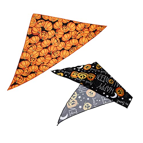 Hohopeti 2st Lätzchen Kürbis-Bandana Für Katze Weihnachtsmann-Ornamente Halloween-hundetaschentuch Halloween-hundehalstuch Kühlbandana Für Hunde Modeschmuck Die Katze Hundebedarf Baumwolle von Hohopeti