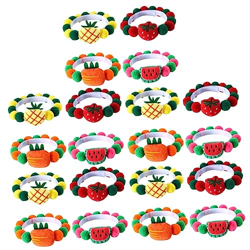 Hohopeti 5 Sets Obst-Charm-Halsband Für Hunde Verstellbare Fliege Abtrünniges Katzenhalsband Taschentuch Halsbekleidung Kätzchen-schal 4 Stück * 5 von Hohopeti