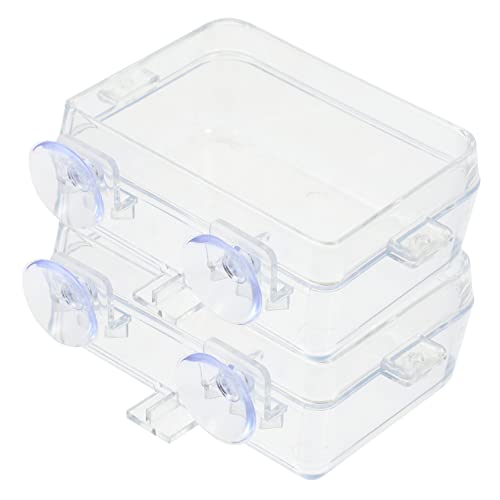 Hohopeti 2er-Pack Anti-Flucht-Saugnapf-Wasserschale für Reptilien Gecko-Futterbox sichere Kanten leicht zu waschen von Hohopeti