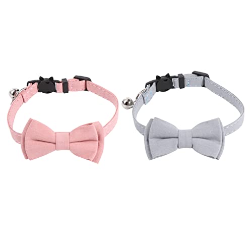 Hohopeti Haustierhalsband Katzenhals 2 Stück Schleife Krawatte Verstellbare Halskette Mit Glöckchen Hundehalsband Für Stilvolles Haustier von Hohopeti