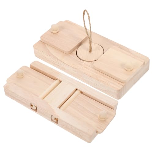 Hohopeti 2Stücke Hamster Kauspielzeug aus Holz Verschleißfestes Chinchilla Leckerli Versteckspielzeug für Kleintiere für Hamster Rennmäuse und Meerschweinchen von Hohopeti