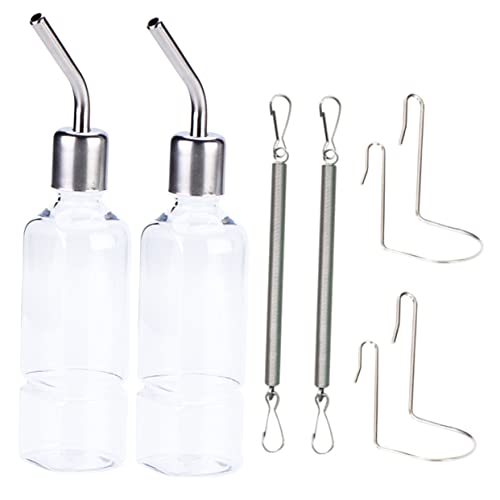 Hohopeti 2Stücke Haustier Trinkflasche für Kleintiere Auslaufsicherer Wasserspender für Hamster Kaninchen und Meerschweinchen Installieren und Langlebig von Hohopeti