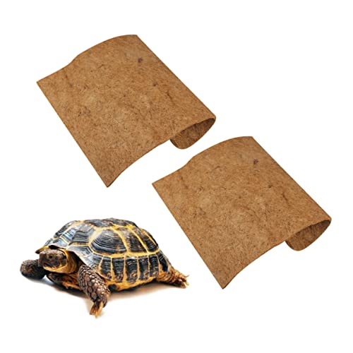 Hohopeti 2stücke Kokosfasermatte Reptilienmatte Schildkrötenmatte Natürliche Atmungsaktive Haustierbettwäsche Braun Für Terrarien Und von Hohopeti
