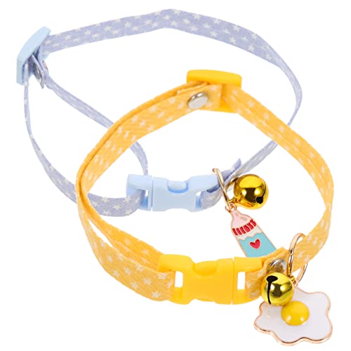 Hohopeti 2pcs Haustierkatze Halsband Entzückende Katzenkragen Kätzchen Halsband Katze Accessoire Wiederverwendbare Welpenkragen Haustierhalle von Hohopeti