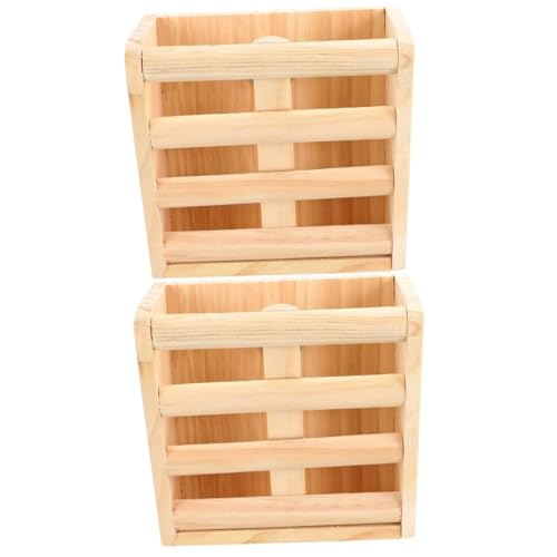 Hohopeti 2 Stücke Käfig Für Hamster Gras Rack Holz Container Werkzeug Fixateur Enthalten von Hohopeti