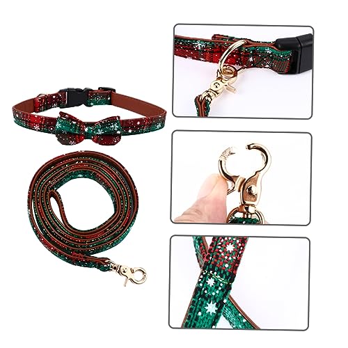 Hohopeti 2st Haustierhalsband Weihnachtskragen Hund Schnur Leine Weihnachtshundehalsband Weihnachtshaustierleine Kleine Hundeleine Schnell Lösbare Hundeleine Tuch Weihnachten Halskette von Hohopeti