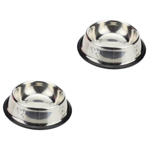 Hohopeti 2 Stücke Edelstahl Hundefutter Schüssel rutschfeste Basis 18cm Pet Schüssel Für Hunde Katzen Welpen Katzen Pet Liefert von Hohopeti