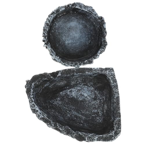 Hohopeti Zubehör Für Reptilientanks 2er-Pack Wasserspender Aus Kunstharz Futternapf Für Schlangen Schildkröten Eidechsen Robust Leicht Zu Reinigen von Hohopeti