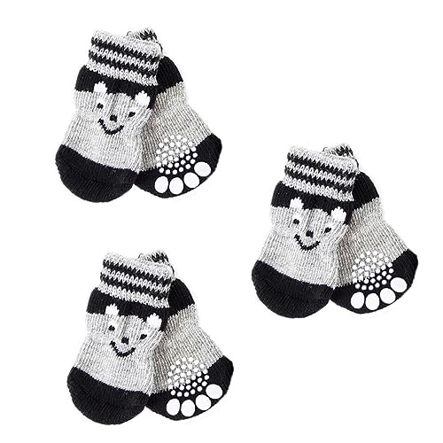 Hohopeti Haustier-fußriemen 3 Paar Hundesocken Schuhe Für Den Innenbereich M Grau/schwarz Bär Haustier Hohopeti Haustier-fußriemen 3 Paar Hundesocken Schuhe Für Den Innenbereich M Grau/schwarz Bär Haustier von Hohopeti