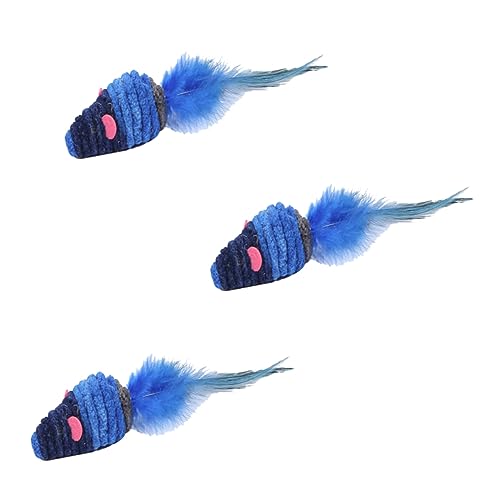 Hohopeti Haustier Kätzchen Katze Spielzeug 3 Pcs Plüsch Spielzeug Ratte Form Pädagogisches Home Office Shop Decor von Hohopeti