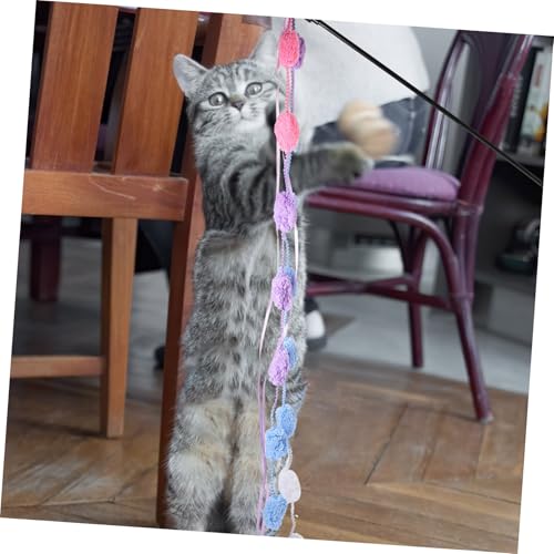 Hohopeti 3 Stück Teiliges Interaktives Katzenspielzeug Bunte Spielangel für Wohnungskatzen Langlebige Katzenangel mit Farbenfrohem Design zur Stressreduktion Bewegung und Unterhaltung von Hohopeti
