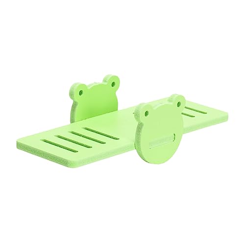 Hohopeti Holzspielzeug 3 Stück Tiere Spielplatz Spielzeug Wippe Übung Home Platform Shope Für Decor Hedgehog Klettern Guinea Mic Chinchilla Toy Frog Cartoon Lizard Chew Kleines Nest von Hohopeti