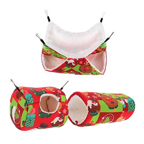 Hohopeti 3 STÜCKE Haustier Winternest Weihnachten Hamster Hängematte Haustier Schlafbett Hamster Hängebett Tunnel Rattenbett Warmes gemütliches Material Hohopeti 3 STÜCKE Haustier Winternest Weihnachten Hamster Hängematte Haustier Schlafbett Hamster Hängebett Tunnel Rattenbett Warmes gemütliches Material von Hohopeti