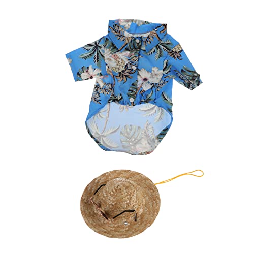 Hohopeti 3-Teiliges Haustierzubehör Kleidung Trendige Hemden Sommerbluse Hundehemd Für Kleine Hunde Welpen Baumwollhemden Vintage-Ornamente Haustierhemd Hundehemd-Set von Hohopeti