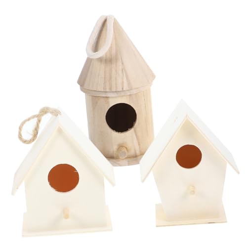 Hohopeti 3 Teiliges Holz Vogelnest DIY mit Breitem Eingang und Robustem Aufhängeband Naturbelassenes Vogelhaus zur Kreativen Gestaltung Wetterfestes Garten Dekoaccessoire für Hohopeti 3 Teiliges Holz Vogelnest DIY mit Breitem Eingang und Robustem Aufhängeband Naturbelassenes Vogelhaus zur Kreativen Gestaltung Wetterfestes Garten Dekoaccessoire für von Hohopeti