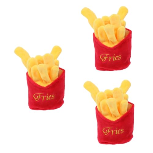 Hohopeti 3St Haustier Hund Puppe Hundespielzeug Beißspielzeug für Hunde Formspielzeug Interactive Dog Toys Dog chew Toy Bisswiderstandsspielzeug Spielzeug in Lebensmittelform Plüsch rot von Hohopeti