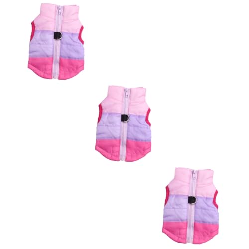 Hohopeti 3 Stücke Hund Warmen Mantel Tierbedarf Weste Hund Jacke Weiche Baumwolle Haustier Kleidung Hunde Bekleidung Xs Rosy von Hohopeti