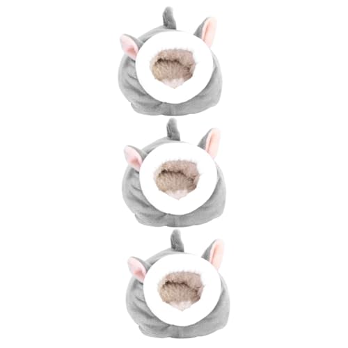 Hohopeti 3 Stücke Gepolsterte Haustier Bett Warme Hamster Nest Bequeme Schlaf Pad Für Tiere Pet Supplies Hellgrau von Hohopeti