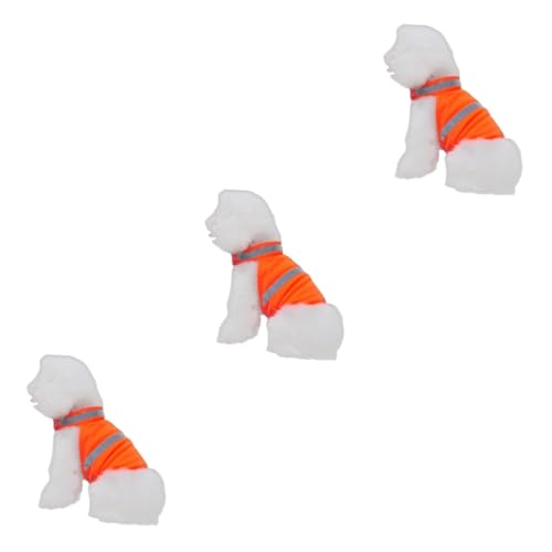 Hohopeti 3St verstellbare Sicherheitsweste Kühljacke für Hunde Reflektierender Dackel Hundeleine laufweste Haustier reflektierende Sicherheitsweste Hund sichere Weste Orange von Hohopeti