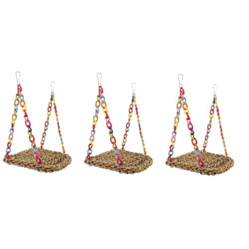 Hohopeti Vogelkäfigzubehör 3st Stroh Hängematte Spielzeug Für Vögel Und Papageien Papageiengrasmatte Papagei Vogel Spielzeug Sittich Nymphensittich Spielzeug Lustige Hängebrücke Vogelspielzeug Acryl Hohopeti Vogelkäfigzubehör 3st Stroh Hängematte Spielzeug Für Vögel Und Papageien Papageiengrasmatte Papagei Vogel Spielzeug Sittich Nymphensittich Spielzeug Lustige Hängebrücke Vogelspielzeug Acryl von Hohopeti