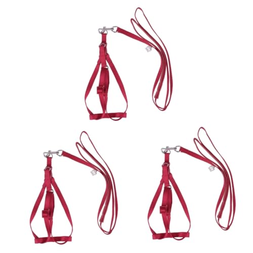 Hohopeti 3 Stücke Papagei Vogel Leine Ara Einstellbar Für Vögel Für Outdoor Aktivität Rot Größe L Komfortable von Hohopeti