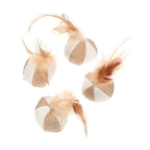 Hohopeti 4 STK Katzenspielzeug Ballspielzeug für Kätzchen Katze Kauspielzeug Bälle für Katzen interaktives Katzen Katzenminze Katze neckt Bälle Polyester Khaki Hohopeti 4 STK Katzenspielzeug Ballspielzeug für Kätzchen Katze Kauspielzeug Bälle für Katzen interaktives Katzen Katzenminze Katze neckt Bälle Polyester Khaki von Hohopeti