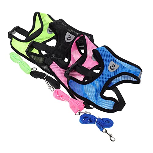 Hohopeti 4 Sets Haustiergeschirr Hunde- Hunde-Gehgeschirr Kätzchen-Leine Welpen-Gehweste Welpenträger Schlinge Welpenleine Hundeleine Geschirr Zugseil Hohopeti 4 Sets Haustiergeschirr Hunde- Hunde-Gehgeschirr Kätzchen-Leine Welpen-Gehweste Welpenträger Schlinge Welpenleine Hundeleine Geschirr Zugseil von Hohopeti