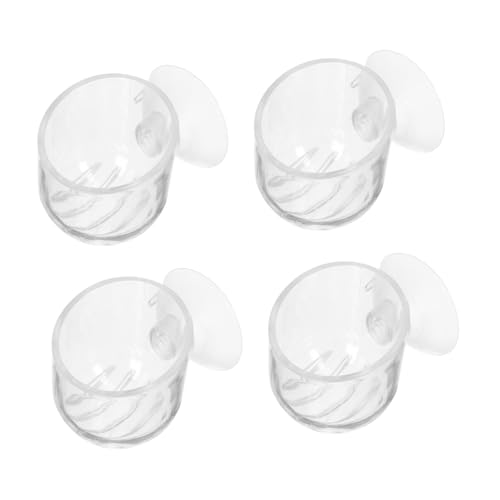 Hohopeti 4 Stück Aquarium Futterbecher Rot Kompakt Aquatic Plant Cups mit Glatter Oberfläche Geeignet für Süß und Fish Tank Feeding Supplies für Tropische Fische von Hohopeti