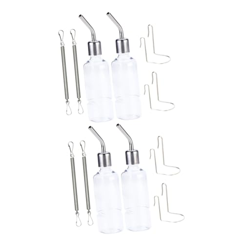 Hohopeti 4stücke Hängende Wasserflasche Für Haustiere Auslaufsichere Trinkflasche Für Kaninchen Meerschweinchen Hamster Und Andere Kleintiere Edelstahl Und Installieren von Hohopeti