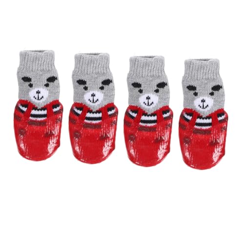 Hohopeti Niedliche Cartoon-Haustiersocken für Hunde 4er-Pack wasserdichte Hundesocken rutschfest weiche und atmungsaktive Baumwolle Hundepfotenschutz verschleißfest und leicht zu tragen für Hunde Hohopeti Niedliche Cartoon-Haustiersocken für Hunde 4er-Pack wasserdichte Hundesocken rutschfest weiche und atmungsaktive Baumwolle Hundepfotenschutz verschleißfest und leicht zu tragen für Hunde von Hohopeti