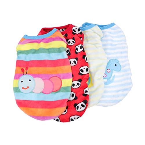 Hohopeti 4stücke Flanell-Weste Für Kleine Hunde Warme Haustierbekleidung Für Festivals Cartoon-Design Für Süße Hunde Für Kostümpartys Und Feiertage von Hohopeti