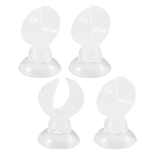 Hohopeti 4 Stück Teiliges Aquarium Schlauchhalter mit Transparentem Saugnapf Fischfutter rohrclip für Glasflächen Einfach zu Befestigen Schonend für Fische und Pflanzen von Hohopeti
