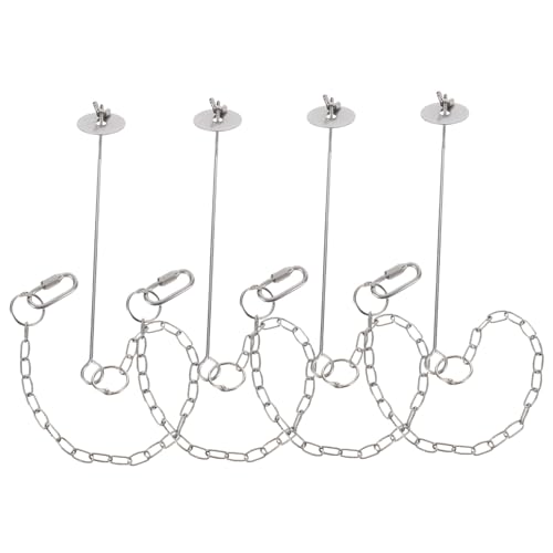 Hohopeti 4 Stück Teiliges Edelstahl Vogel Futterhalter mit Aufhängehaken Rostfreier Obst Gemüsehalter für Papageien Hühner und Mittelgroße Vögel Praktischer Leckerlihalter zum Einspießen von Hohopeti