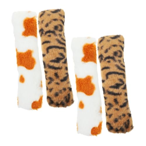 Hohopeti 4 Stück Teiliges Katzenminze kauspielzeug Interaktives Katzenkopfkissen mit Realistischem Fellmuster Beißfestes Katzenspielzeug für Indoor kätzchen Fördert Aktivität und Spielspaß von Hohopeti