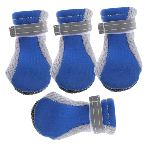 Hohopeti 4 Stück Teiliges Kleine Atmungsaktive Hundeschuhe aus Mesh rutschfeste Leichte Pfotenschützer für Drinnen und Draußen Schutz vor Abrieb und Schmutz Komfortabel und Modisch von Hohopeti