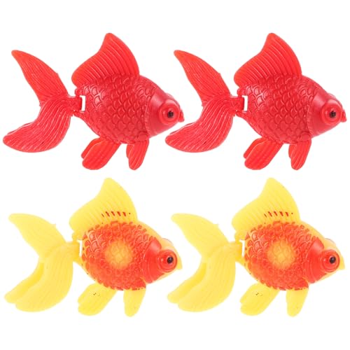 Hohopeti 4 Stück Teiliges Künstliche Goldfische Realistische Schwimmende Kunststofffische in Rot und Orange gelb Lebensechte Miniatur fischornamente für Aquarium Fischschale Hohopeti 4 Stück Teiliges Künstliche Goldfische Realistische Schwimmende Kunststofffische in Rot und Orange gelb Lebensechte Miniatur fischornamente für Aquarium Fischschale von Hohopeti