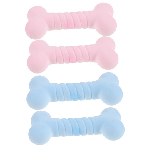 Hohopeti 4 Stück Teiliges TPR hundespielzeug Kauknochen Mittelgroß für Zahnreinigung und Spielerisches Beißen Langlebig Bissfest Interaktiv für Kleine und Mittlere Hunde zur Zahnpflege und von Hohopeti