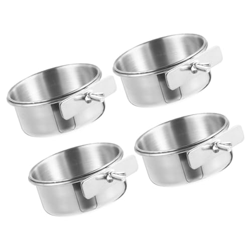 Hohopeti Vogelfutternapf-Set 4 Futternäpfe aus Edelstahl für Papageien Vogelzubehör für Käfige Futternapf für Sittiche Wasserspender für Vögel Robustes leicht zu reinigendes Design Hohopeti Vogelfutternapf-Set 4 Futternäpfe aus Edelstahl für Papageien Vogelzubehör für Käfige Futternapf für Sittiche Wasserspender für Vögel Robustes leicht zu reinigendes Design von Hohopeti